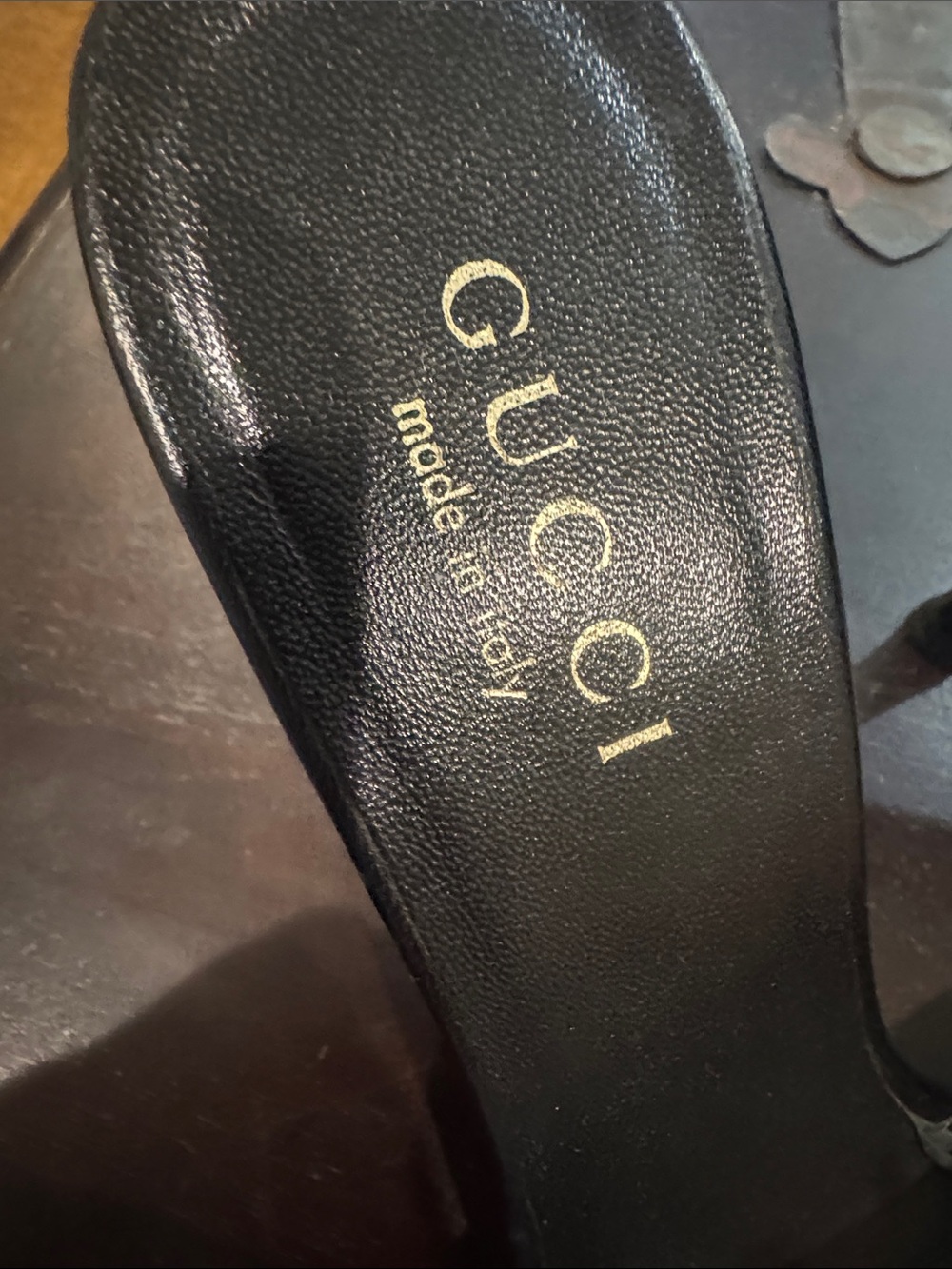 Gucci/Black Fabric GG/Leather/Open-Toe/3” Heels/US 6.5/Vintage/Classy/Timeless!! - Picture 4 of 16